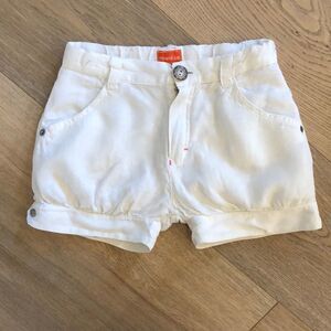 Marese White Linen Shorts with Embroidery, Girls 4